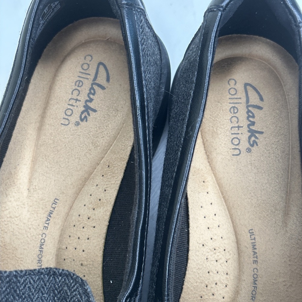 CLARKS Westlyn Bay Tweed Loafers Women's Size 9.5 W-Black-New! - Picture 5 of 7